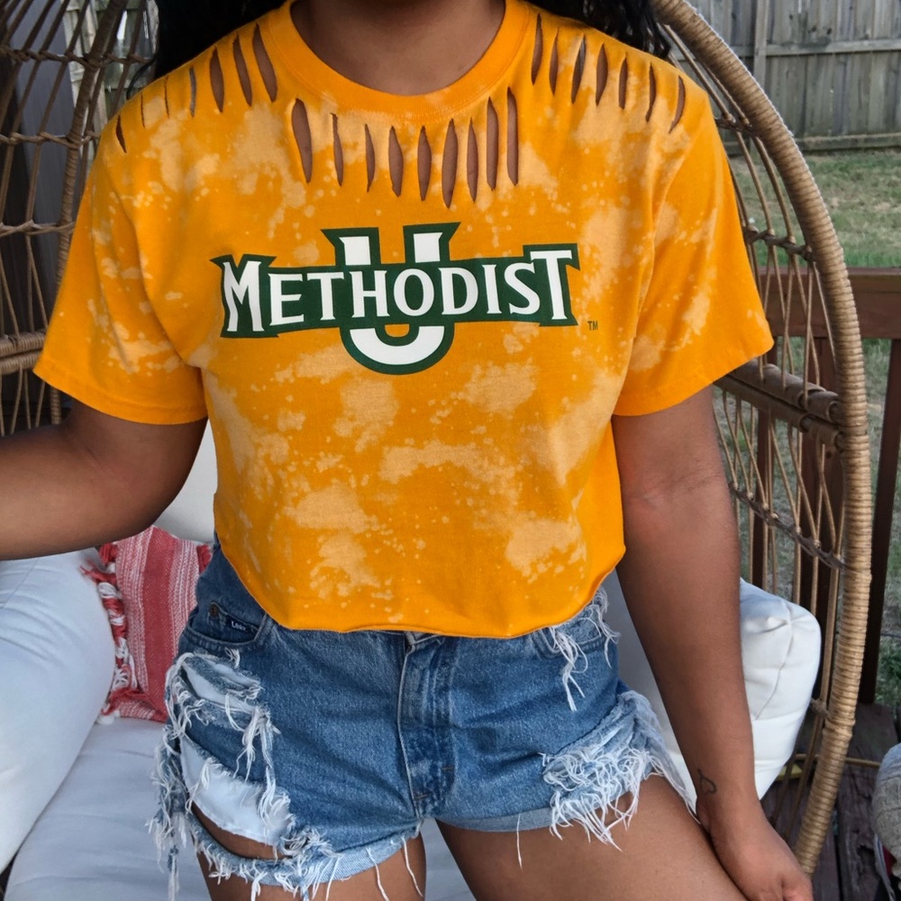 Methodist University Custom Bleach Splatter Shirt - image 1